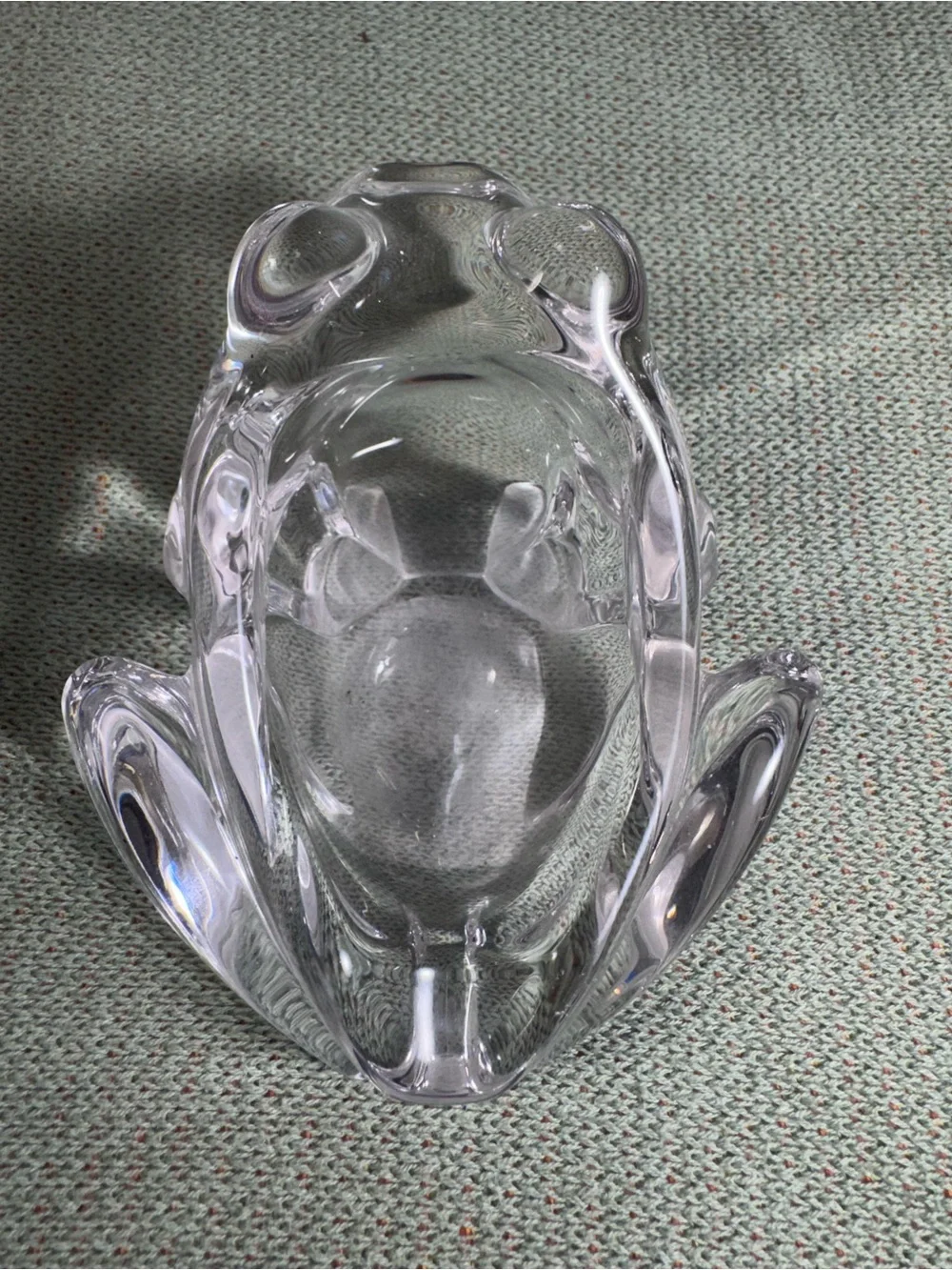 Vintage Vannes Le Châtel French Art Glass Frog Catchall / Pipe Holder /Figurine